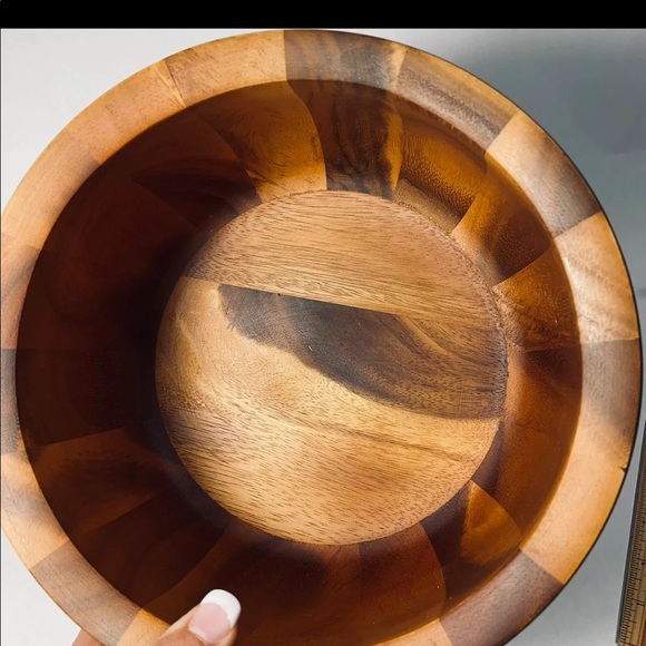 Dansk teakwood large serving bowl tulip new - Picture 6 of 16